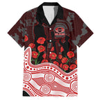 Gold Coast Suns ANZAC Day Hawaiian Shirt Indigenous Dot Art with Poppy Flower Tribute