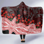 Gold Coast Suns ANZAC Day Hooded Blanket Indigenous Dot Art with Poppy Flower Tribute