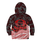 Gold Coast Suns ANZAC Day Kid Hoodie Indigenous Dot Art with Poppy Flower Tribute