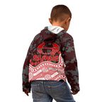 Gold Coast Suns ANZAC Day Kid Hoodie Indigenous Dot Art with Poppy Flower Tribute