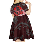 Gold Coast Suns ANZAC Day Kid Short Sleeve Dress Indigenous Dot Art with Poppy Flower Tribute