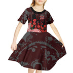 Gold Coast Suns ANZAC Day Kid Short Sleeve Dress Indigenous Dot Art with Poppy Flower Tribute
