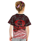 Gold Coast Suns ANZAC Day Kid T Shirt Indigenous Dot Art with Poppy Flower Tribute