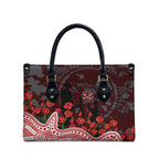 Gold Coast Suns ANZAC Day Leather Bag Indigenous Dot Art with Poppy Flower Tribute
