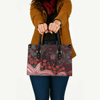 Gold Coast Suns ANZAC Day Leather Bag Indigenous Dot Art with Poppy Flower Tribute