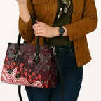Gold Coast Suns ANZAC Day Leather Bag Indigenous Dot Art with Poppy Flower Tribute