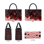 Gold Coast Suns ANZAC Day Leather Bag Indigenous Dot Art with Poppy Flower Tribute