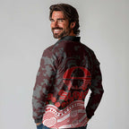 Gold Coast Suns ANZAC Day Long Sleeve Polo Shirt Indigenous Dot Art with Poppy Flower Tribute