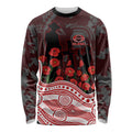 Gold Coast Suns ANZAC Day Long Sleeve Shirt Indigenous Dot Art with Poppy Flower Tribute