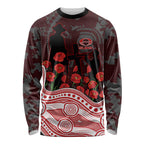 Gold Coast Suns ANZAC Day Long Sleeve Shirt Indigenous Dot Art with Poppy Flower Tribute