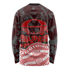 Gold Coast Suns ANZAC Day Long Sleeve Shirt Indigenous Dot Art with Poppy Flower Tribute