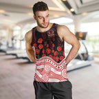 Gold Coast Suns ANZAC Day Men Tank Top Indigenous Dot Art with Poppy Flower Tribute