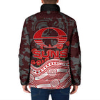 Gold Coast Suns ANZAC Day Padded Jacket Indigenous Dot Art with Poppy Flower Tribute