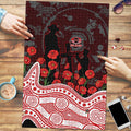Gold Coast Suns ANZAC Day Puzzle Indigenous Dot Art with Poppy Flower Tribute