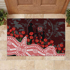 Gold Coast Suns ANZAC Day Rubber Doormat Indigenous Dot Art with Poppy Flower Tribute