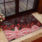 Gold Coast Suns ANZAC Day Rubber Doormat Indigenous Dot Art with Poppy Flower Tribute