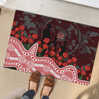 Gold Coast Suns ANZAC Day Rubber Doormat Indigenous Dot Art with Poppy Flower Tribute