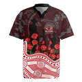 Gold Coast Suns ANZAC Day Rugby Jersey Indigenous Dot Art with Poppy Flower Tribute