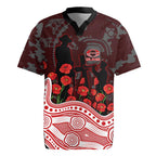 Gold Coast Suns ANZAC Day Rugby Jersey Indigenous Dot Art with Poppy Flower Tribute