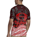 Gold Coast Suns ANZAC Day Rugby Jersey Indigenous Dot Art with Poppy Flower Tribute