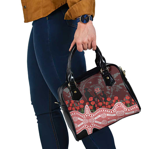 Gold Coast Suns ANZAC Day Shoulder Handbag Indigenous Dot Art with Poppy Flower Tribute