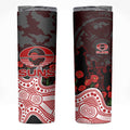 Gold Coast Suns ANZAC Day Skinny Tumbler Indigenous Dot Art with Poppy Flower Tribute
