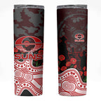 Gold Coast Suns ANZAC Day Skinny Tumbler Indigenous Dot Art with Poppy Flower Tribute
