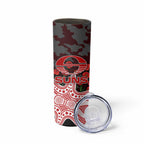 Gold Coast Suns ANZAC Day Skinny Tumbler Indigenous Dot Art with Poppy Flower Tribute