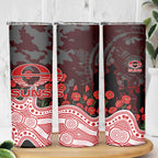 Gold Coast Suns ANZAC Day Skinny Tumbler Indigenous Dot Art with Poppy Flower Tribute