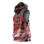 Gold Coast Suns ANZAC Day Sleeveless Hoodie Indigenous Dot Art with Poppy Flower Tribute