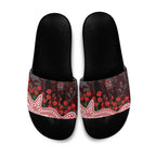 Gold Coast Suns ANZAC Day Slide Sandals Indigenous Dot Art with Poppy Flower Tribute