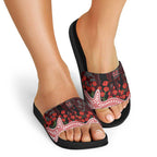 Gold Coast Suns ANZAC Day Slide Sandals Indigenous Dot Art with Poppy Flower Tribute