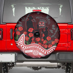 Gold Coast Suns ANZAC Day Spare Tire Cover Indigenous Dot Art with Poppy Flower Tribute