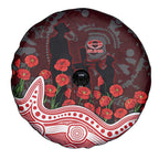 Gold Coast Suns ANZAC Day Spare Tire Cover Indigenous Dot Art with Poppy Flower Tribute