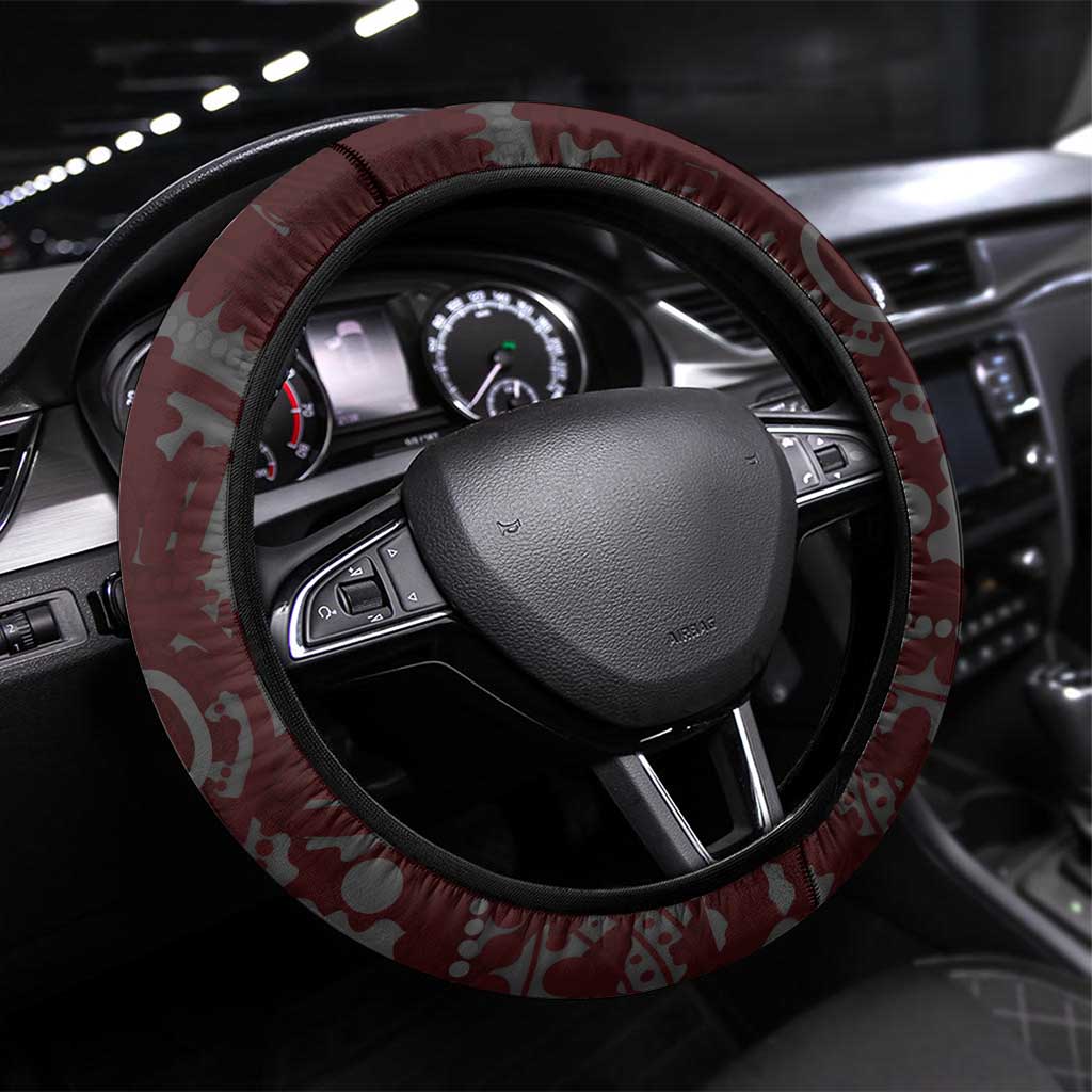 Gold Coast Suns ANZAC Day Steering Wheel Cover Indigenous Dot Art with Poppy Flower Tribute