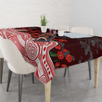Gold Coast Suns ANZAC Day Tablecloth Indigenous Dot Art with Poppy Flower Tribute
