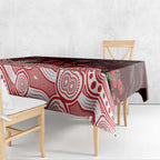 Gold Coast Suns ANZAC Day Tablecloth Indigenous Dot Art with Poppy Flower Tribute
