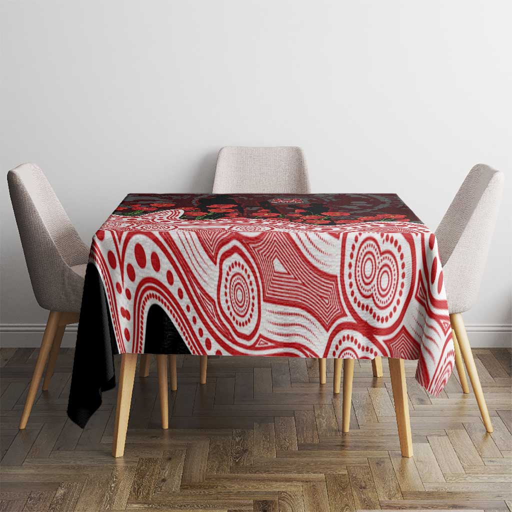 Gold Coast Suns ANZAC Day Tablecloth Indigenous Dot Art with Poppy Flower Tribute