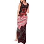 Gold Coast Suns ANZAC Day Tank Maxi Dress Indigenous Dot Art with Poppy Flower Tribute