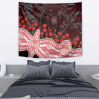Gold Coast Suns ANZAC Day Tapestry Indigenous Dot Art with Poppy Flower Tribute