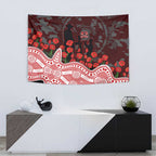 Gold Coast Suns ANZAC Day Tapestry Indigenous Dot Art with Poppy Flower Tribute