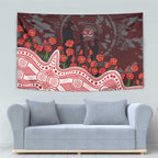 Gold Coast Suns ANZAC Day Tapestry Indigenous Dot Art with Poppy Flower Tribute