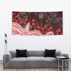 Gold Coast Suns ANZAC Day Tapestry Indigenous Dot Art with Poppy Flower Tribute