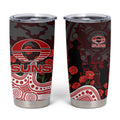 Gold Coast Suns ANZAC Day Tumbler Cup Indigenous Dot Art with Poppy Flower Tribute