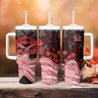 Gold Coast Suns ANZAC Day Tumbler With Handle Indigenous Dot Art with Poppy Flower Tribute