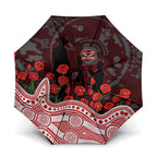 Gold Coast Suns ANZAC Day Umbrella Indigenous Dot Art with Poppy Flower Tribute