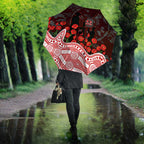 Gold Coast Suns ANZAC Day Umbrella Indigenous Dot Art with Poppy Flower Tribute