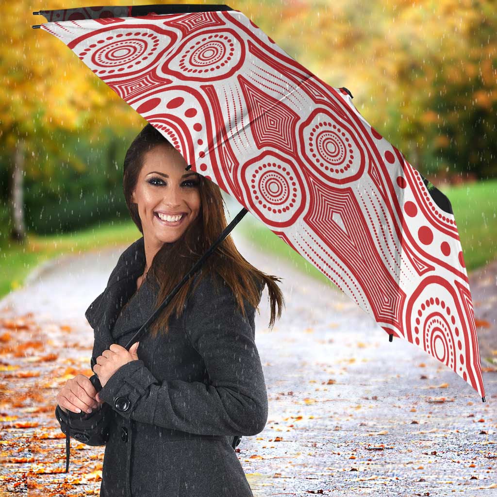 Gold Coast Suns ANZAC Day Umbrella Indigenous Dot Art with Poppy Flower Tribute