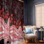 Gold Coast Suns ANZAC Day Window Curtain Indigenous Dot Art with Poppy Flower Tribute
