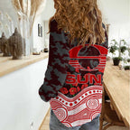 Gold Coast Suns ANZAC Day Women Casual Shirt Indigenous Dot Art with Poppy Flower Tribute